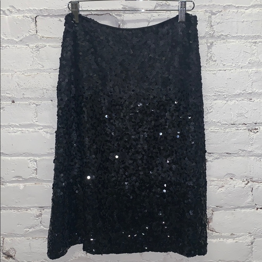 DKNY Size 4 Sequined Knee Length Pencil Skirt